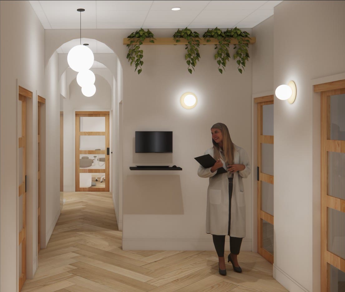 Corridor de la clinique dentaire Gaudreault Marquis, Duberger–Les Saules, Québec